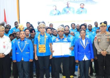 Pelantikan KNPI di Paniai, Momentum Perkuat Gerakan Pemuda di Delapan Kabupaten